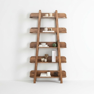 Dunkelbraues Bücherregal Wohnzimmer Designer Holz Möbel Ablageregale