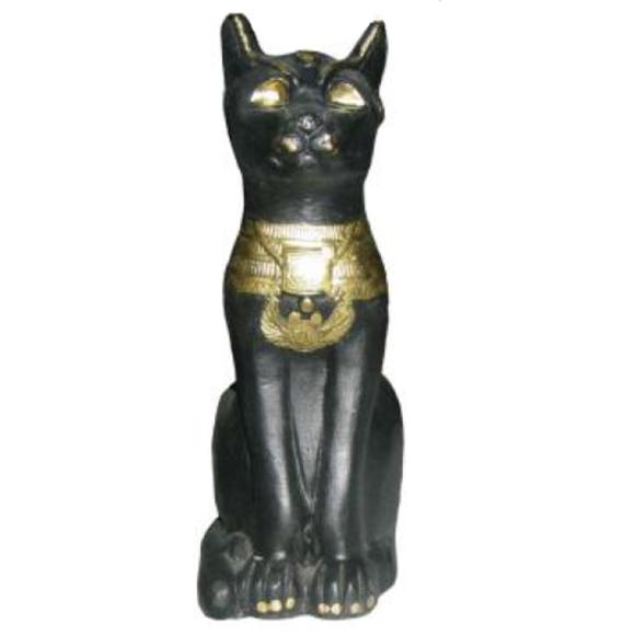 Figur Ägyptische Katze Bastet Statuen Figuren Dekoration Kunststoff 18cm