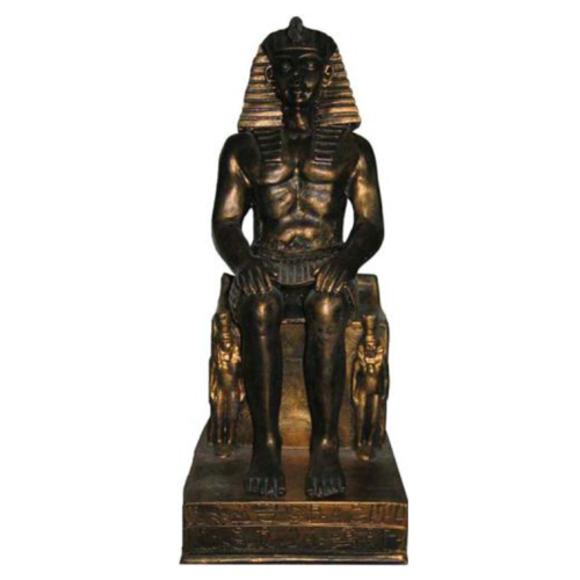 Ägypten Skulptur Pharao Kunststoff Statue Figuren Statuen Antik Stil 31 cm Neu