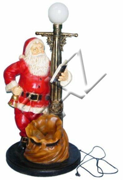 Design Weihnachtsmann mit lampe Garten Statue Skulptur Figuren Skulpturen