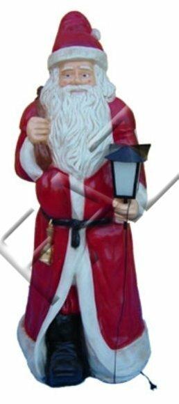 Design Statuen Weihnachtsmann mit Lampe Laden Statue Skulptur Figuren