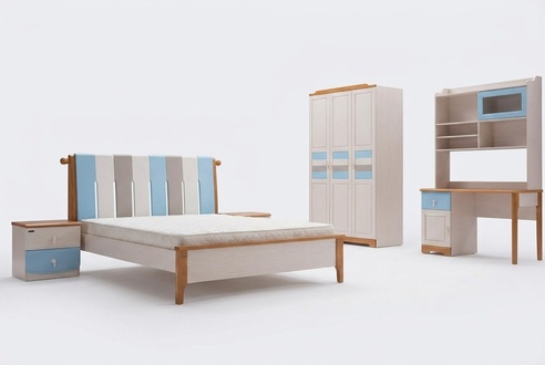 Echtes Holz Bett Schreibtisch Schrank Neu 5tlg. Komplett Set Holz Schlafzimmer