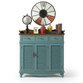 Echtholz Kommoden Blaue Anrichte Schränke Sideboard Regal Kommode