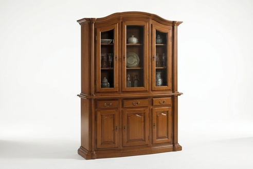Echtholz Vitrine Wohnzimmer Möbel Anrichte Massive Holz