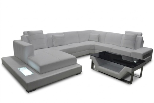 Eck Leder Sofa Couch Polster Ecke Sitz Garnitur Wohnlandschaft Design