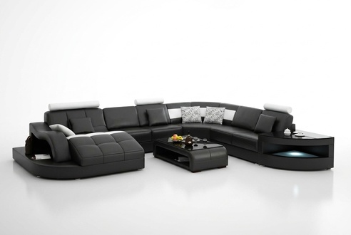 Eckcouch Design Ecksofa Wohnzimmer Möbel Lederpolster Couch Sofa Wohnlandschaft