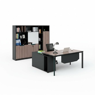Ecke Schreibtisch Bürotisch Arbeitstisch Büro Tisch Schwarz Holztisch