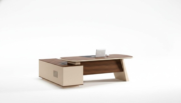 Ecke Schreibtisch Bürotisch Arbeitstisch Büromöbel Tisch Holz Braun