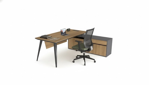 Eckschreibtisch Office Tisch Braun groß Chef Tische Schreibtisch Möbel