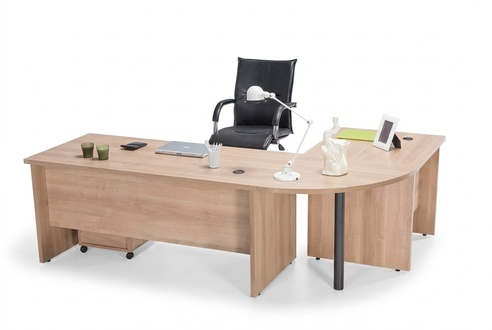 Eckschreibtisch Tisch Kommode Buche Kommode Büro Möbel Einrichtung 2tlg.
