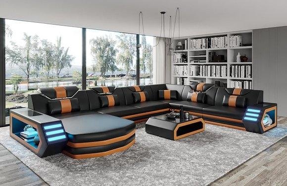 LEDERSOFA DSIGNER WOHNLANDSCHAFT ECKSOFA GARNITUR POLSTER
