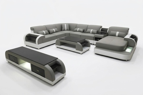 ecksofa couch sofa led garnitur wohnlandschaft polster garnitur usb beleuchtet