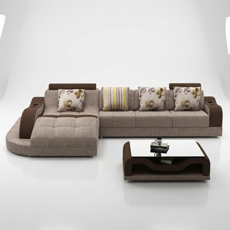 Ecksofa L Form Sofa Couch Polster Ecksofa Wohnlandschaft Textil Sofas Stoff neu