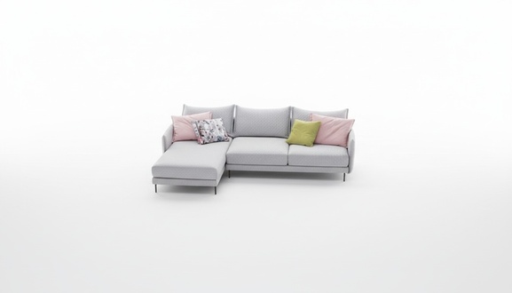 Ecksofa L-Form Stoff Couch Polster Sitz Sofa Textil Eck Italienisches Design Neu