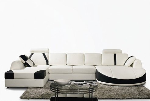 Ecksofa Ledersofa Polster Wohnlandschaft Couch Sofa Eckgarnitur U Form
