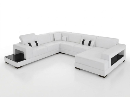 Ecksofa Sofa Couch Polster Wohnlandschaft Leder Eck Sofas Garnitur