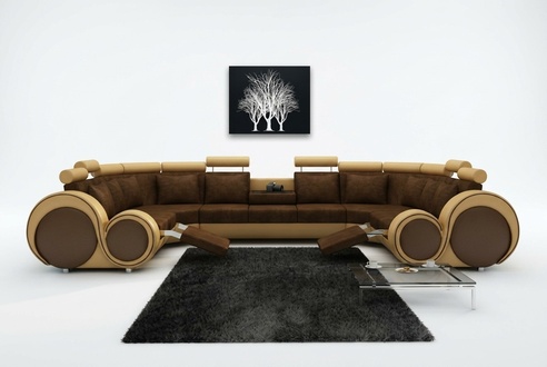 Ecksofa U Form Sofa Couch Polster Ecksofa Wohnlandschaft Textil Sofas Stoff neu