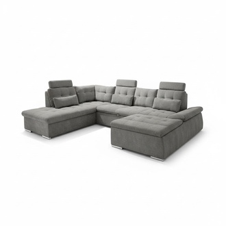 Ecksofa U-Form Sofa Wohnlandschaft Garnitur Polster Bettfunktion Design