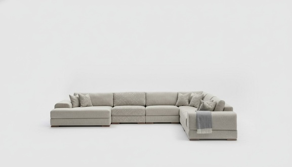 Ecksofa U-Form Wohnzimmer Couch Sofa Design Moderne Möbel 150x425x320