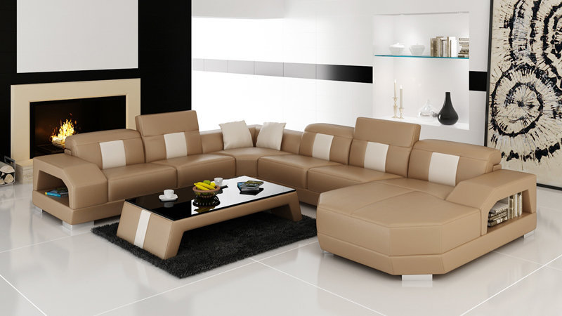 Ledersofa Couch Wohnlandschaft Ecksofa Eck Garnitur Design Modern Sofa