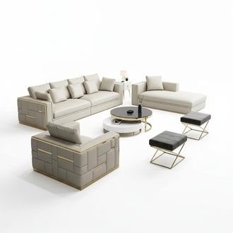 Edelstahl Couch Polster Leder Sofa 211 Sitzer Couchen Garnitur Set