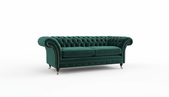 Edle Ausgefallene Chesterfield Couch Samt Textil Stoff Designer