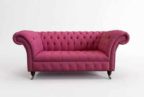 Edle Designer Couch 2 Sitzer Chesterfield Couchen Sofas Samt Stoff