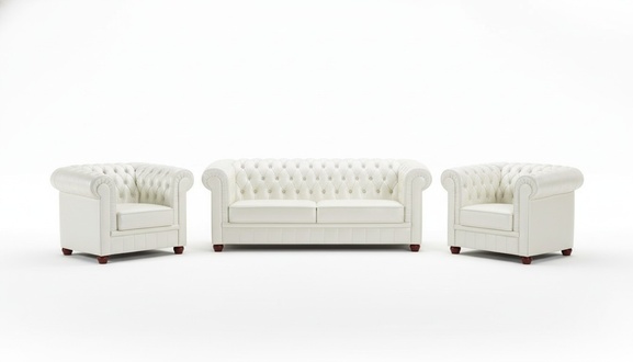 Edle Designer Polster Couch Luxus Chesterfield Sitz Garnituren 100% Leder Sofort