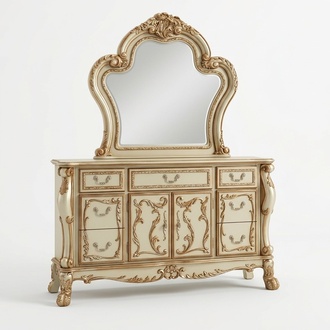 Edle Kommode Buffet Kommoden Schrank + Spiegel Barock Rokoko Anrichte