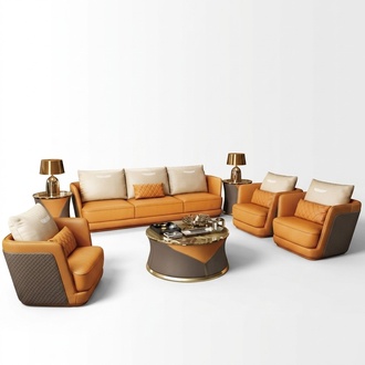 Edle Luxus Klasse Wohn Zimmer Set Garnitur Sofa Couch Polster 7tlg. Set