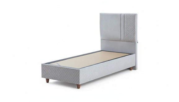 Edler Grauer Bettkasten Schlafzimmer Einzelbett Polsterbett Bettgestell