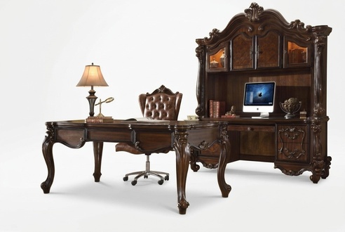 Edles Luxus Büro Zimmer Set Schreibtisch + Sessel + Computertisch mit