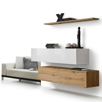 Einrichtung Designer Braun 2x Wandschrank Holzmöbel Luxus Set Wohnzimmermöbel