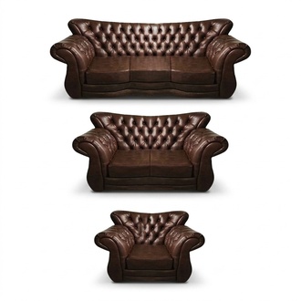 Einrichtung Luxus Polstermöbel Sofas Set Leder Sessel Wohnzimmer Couch