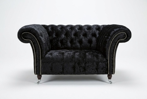 Einsitzer Sessel Fernseh Club Sofa Chesterfield Original England Schwarz Couch