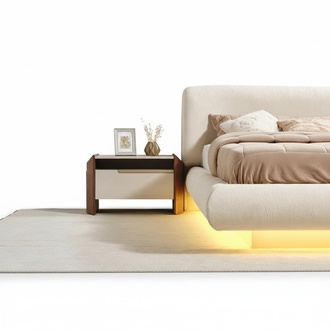 Elegante beige Holz Nachttische im zeitlosen Design