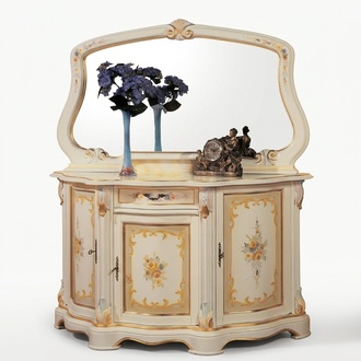 Elegante Stil Möbel Schlafzimmer Kommode Schrank Klassische Anrichte mit Spiegel