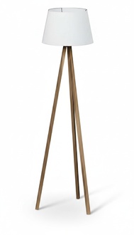 Elegante weiße Stehlampe aus Holz im zeitlosen Design