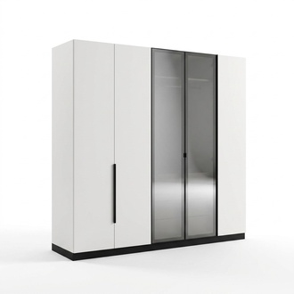 Eleganter Beigefarbener Kleiderschrank aus Holz mit stilvollem Design