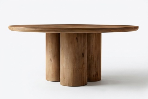 Eleganter Runder Esstisch Holz 152cm exklusiv Esstische Tisch