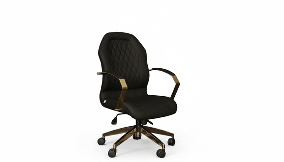 Eleganter schwarzer Bürostuhl aus Kunstleder im modernen Design