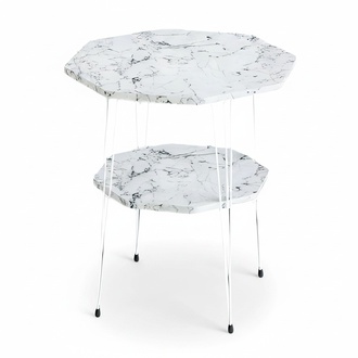 Luxus Beistelltisch Kollektion – 5-teilige Satztische, Laptoptische & Etagentische (Marmor- & Holz-Optik)