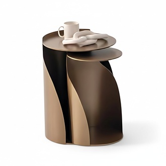 Elegantes Beistelltisch-Duo aus Edelstahl und Glas Satztisch