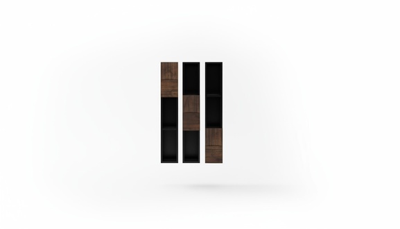 Elegantes braunes Holz Bücherregal im zeitlosen Design