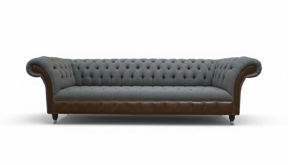 Englische Chesterfield Luxus Textil Sofa 4 Sitzer Sofa Polster Design Stoffsofas