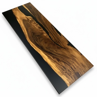 epoxid harz esstisch echtes holz massive möbel wasserfall epoxy tisch 260x91cm