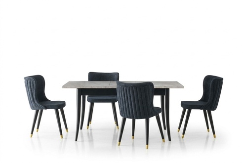 Essecke Esstisch Ausziehbar Essgruppe Stühle 5tlg Esszimmer Grau Tisch
