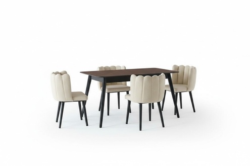Essecke Esszimmermöbel Essgruppe Esstisch Stühle 7tlg Braun Tisch