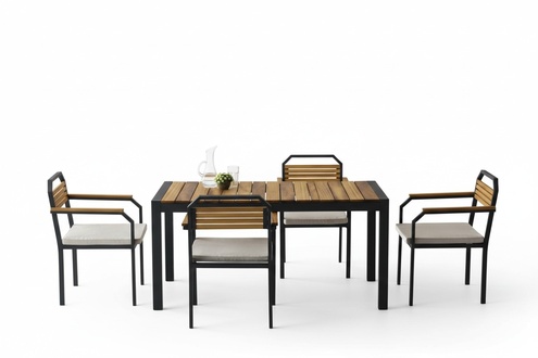 Essecke Komplette Esszimmer Tisch Esstisch Stühle 5tlg Braun Holztisch