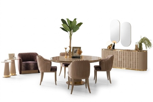 Essgarnitur Esstisch 4 Stühlen Sideboard Spiegel Essgruppe Esszimmer Set 8tlg